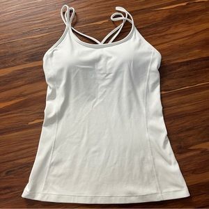 LULULEMON | White criss cross double strap tank top size 4